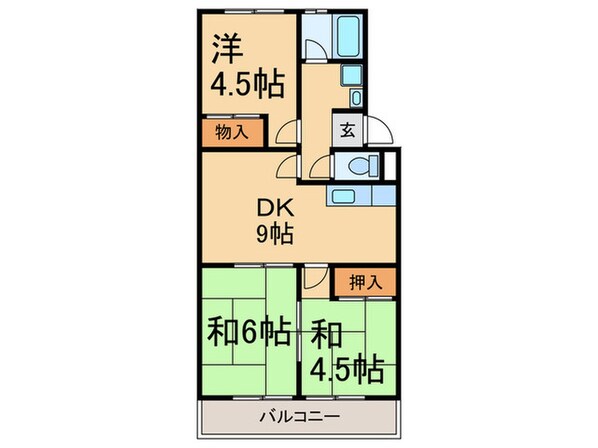 エクセルハイツＢ棟の物件間取画像